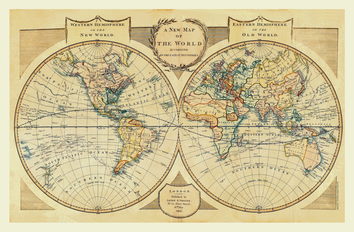 Map of the world, c. 1812